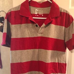 Mens Gap polo shirt red/gray striped